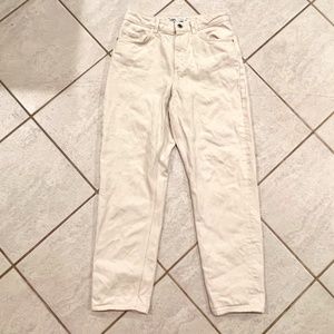 ZARA WOMEN’S HIGH-RISE DENIM JEANS, SIZE US 4, WHITE